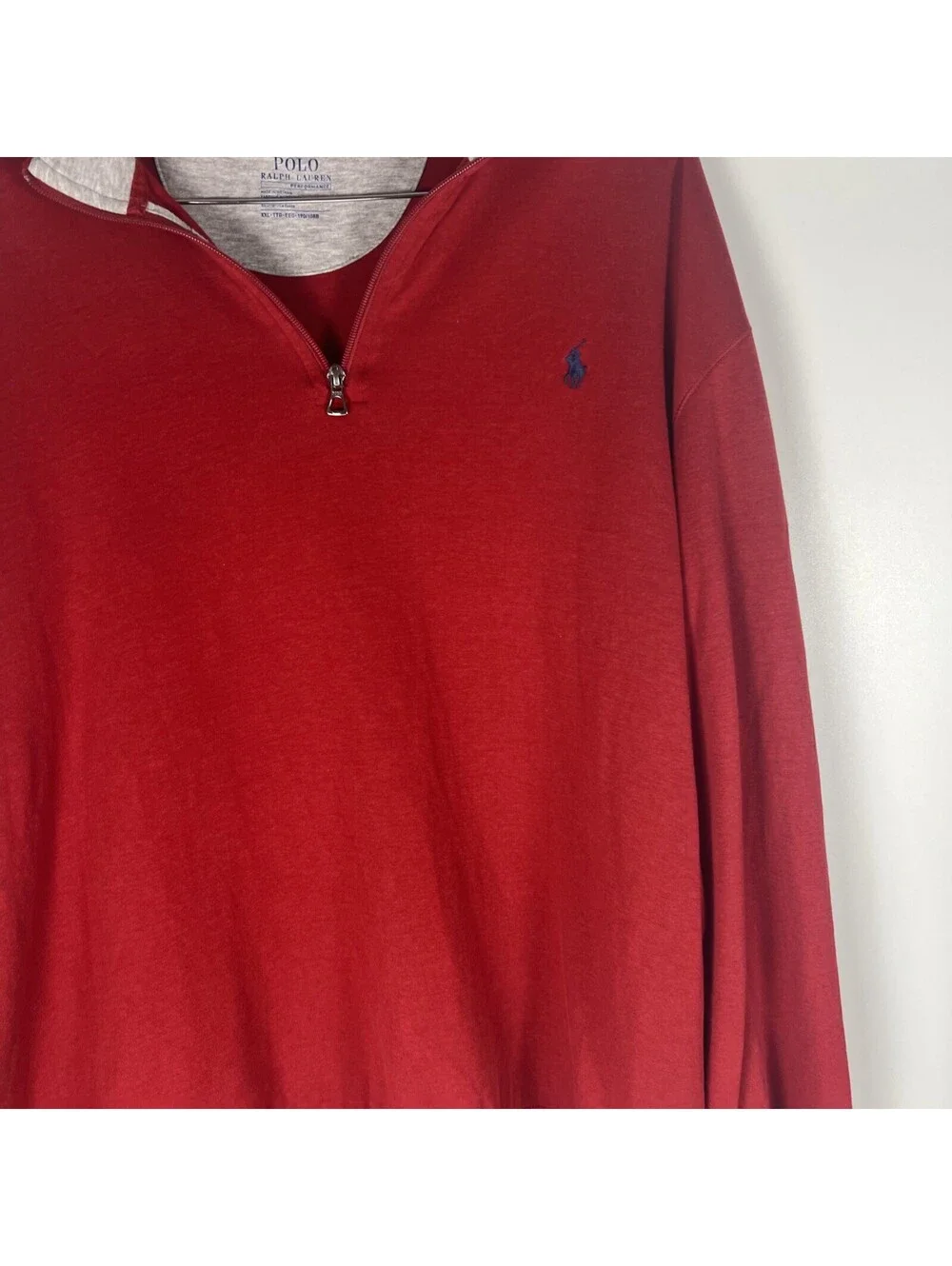 Polo Ralph Lauren Red Quarter Zip Sweatshirt-Men's XXL